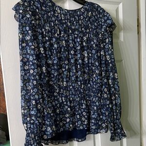 Michael Kors Navy Floral Blouse